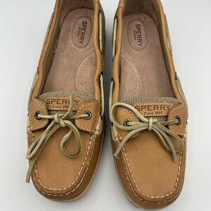 Sperry Women's Angelfish Linen/Oat Moccasins 10W Never Worn New in Box